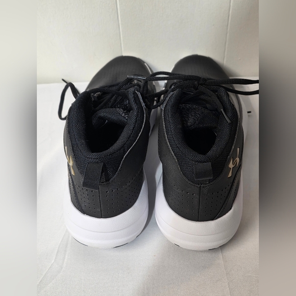 Under Armour Lockdown 6 Mens Size 11 Black And White With Metallic Gold Logo - Picture 4 of 8
